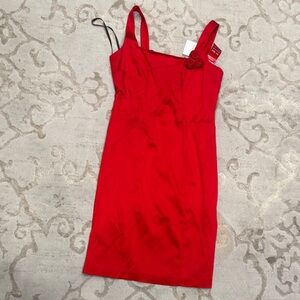 Elegant Calvin Klein Red Sleeveless Cocktail Dress